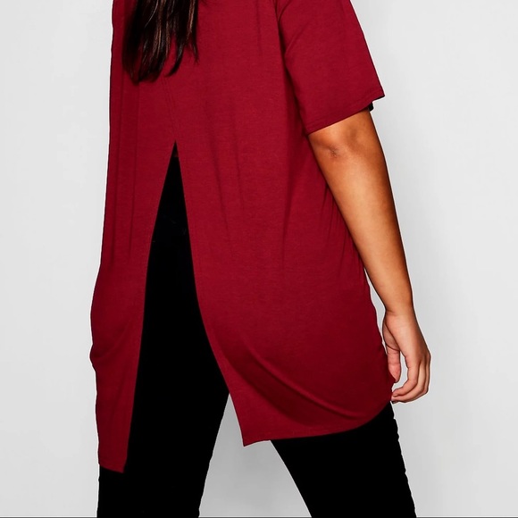 Boohoo Plus Tops - Boohoo jersey slit back top NWT